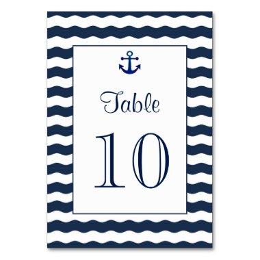 Wedding Invitations | Nautical Navy Table Number