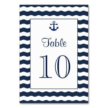 Wedding  | Nautical Navy Table Number