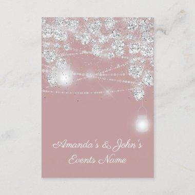 Wedding Lights Jars Glitter Gray Smoky Rose Invitations