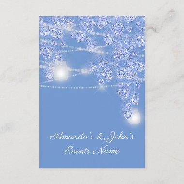 Wedding Lights Jars Rustic Glitter Blue Spark Invitations