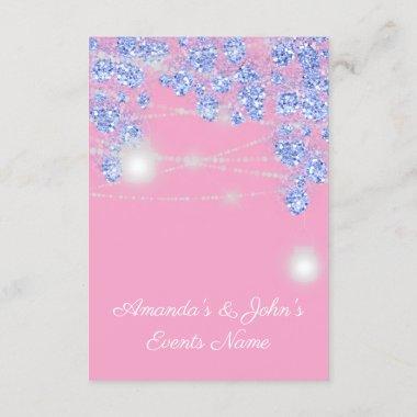 Wedding Lights Jars Rustic Glitter Blue Spark Pink Invitations