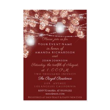 Wedding Lights Jars Rustic Rose Gold Blush Burgund