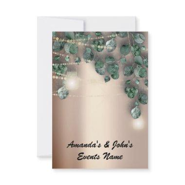 Wedding Lights Rustic Green Dress Rose Gold