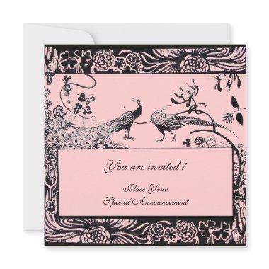 WEDDING LOVE BIRDS ,black and white ,pink