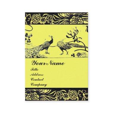 WEDDING LOVE BIRDS ,black and white ,yellow Business Invitations