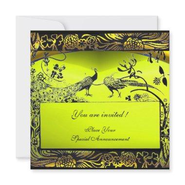 WEDDING LOVE BIRDS ,black and white ,yellow