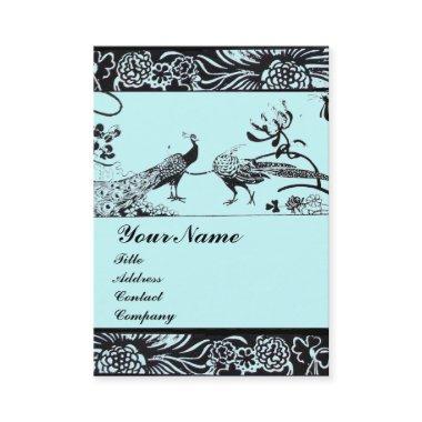 WEDDING LOVE BIRDS MONOGRAM ,black and white blue Business Invitations