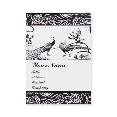 WEDDING LOVE BIRDS MONOGRAM ,black and white Business Invitations