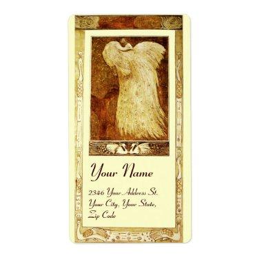 WEDDING LOVE PEACOCK , brown yellow cream Label