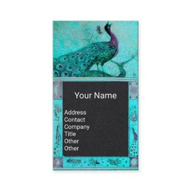WEDDING LOVE PEACOCK MONOGRAM Blue Black Paper Business