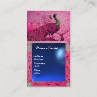 WEDDING LOVE PEACOCK MONOGRAM pink blue sapphire Business Invitations