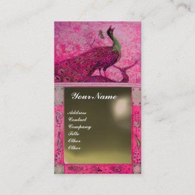 WEDDING LOVE PEACOCK MONOGRAM pink grey agate Business Invitations