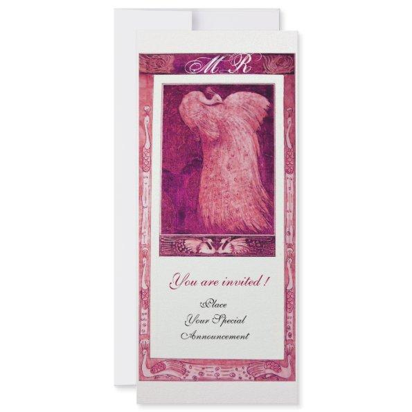 WEDDING LOVE PEACOCK MONOGRAM Pink White Pearl