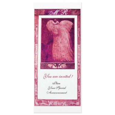 WEDDING LOVE PEACOCK MONOGRAM Pink White Programme Program