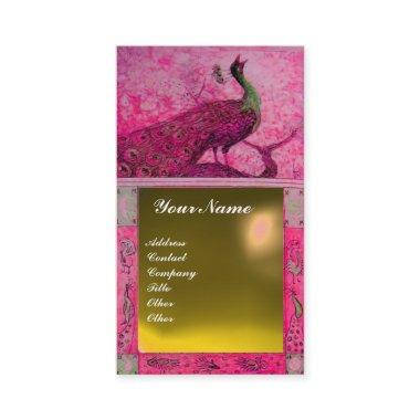 WEDDING LOVE PEACOCK MONOGRAM pink yellow topaz Business Invitations