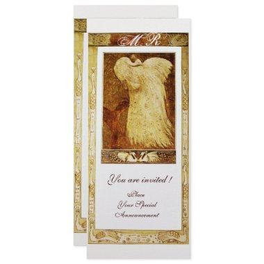 WEDDING LOVE PEACOCK MONOGRAM White Pearl