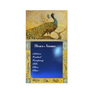 WEDDING LOVE PEACOCK MONOGRAM yellow blue sapphire Business Invitations