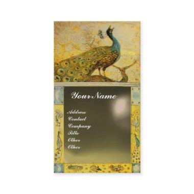 WEDDING LOVE PEACOCK MONOGRAM yellow grey agate Business Invitations