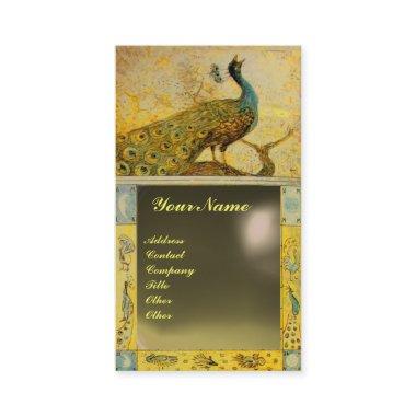 WEDDING LOVE PEACOCK MONOGRAM yellow grey agate Business Invitations