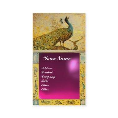 WEDDING LOVE PEACOCK MONOGRAM yellow pink amethyst Business Invitations