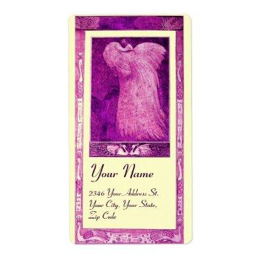 WEDDING LOVE PEACOCK ,pink purple violet cream Label