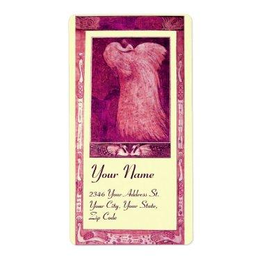 WEDDING LOVE PEACOCK ,pink red violet cream Label