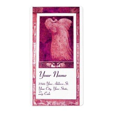WEDDING LOVE PEACOCK ,pink red violet white Label