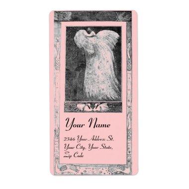 WEDDING LOVE PEACOCKS ,black and white pink Label