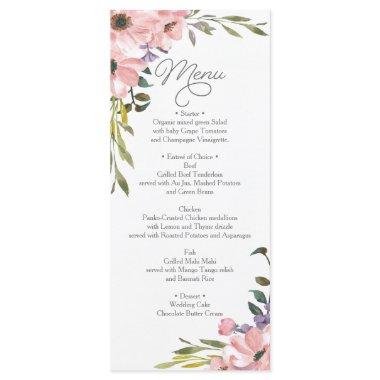 Wedding Menu - Bridal Shower Menu Tea Rose