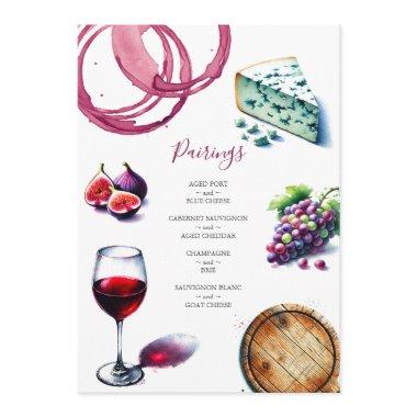 Wedding Menus Wine & Cheese Tasting