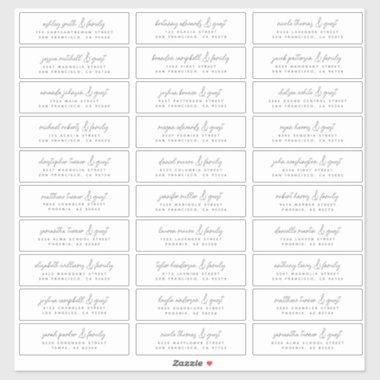 Wedding Modern Simple Chic Guest Names & Address Sticker