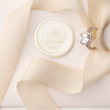 Wedding Monogram Initials White Wax Seal Stamp