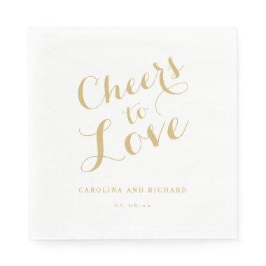 Wedding Napkins | Gold Cheers to Love