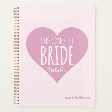 Wedding Organiser Here Comes the Bride Pink Heart Planner