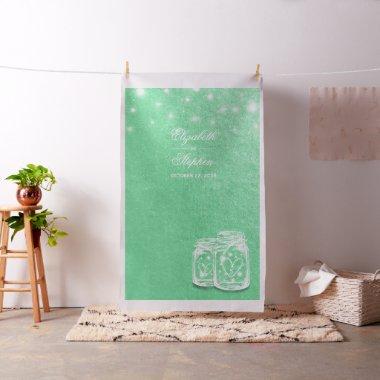 Wedding Photo Booth Backdrop Mason Jars Green Gold