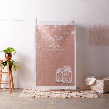 Wedding Photo Booth Backdrop Mason Jars Rose Gold