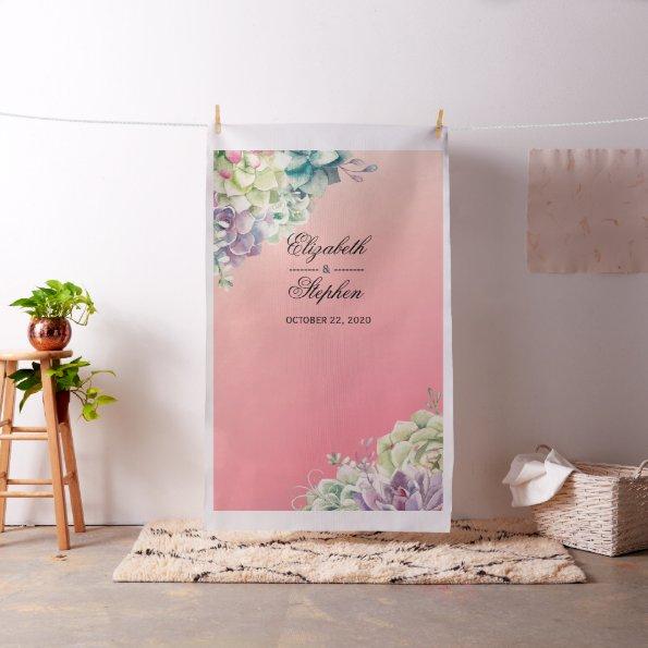 Wedding Photo Booth Backdrop Watercolor Succulents