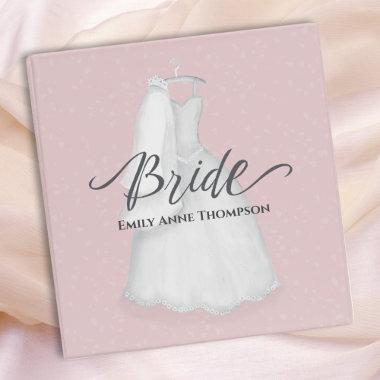 Wedding Planner Elegant Bridal Gown Pink Glitter 3 Ring Binder