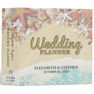 Wedding Planner Summer Sea Beach Starfish Seashell 3 Ring Binder