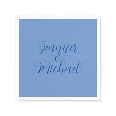 Wedding Professional Classical Blue Calligraphy Napkins