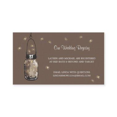Wedding Registry  Mason Jar & Fireflies