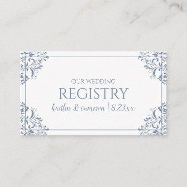 Wedding Registry Invitations - Nadine - Dusty Blue