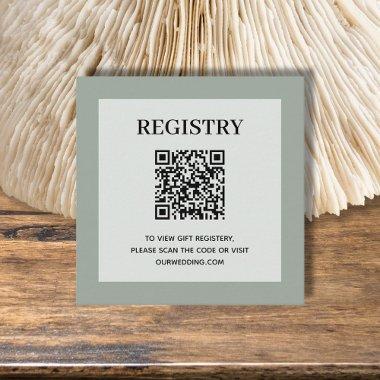 Wedding Registry QR Code Sage Green Enclosure