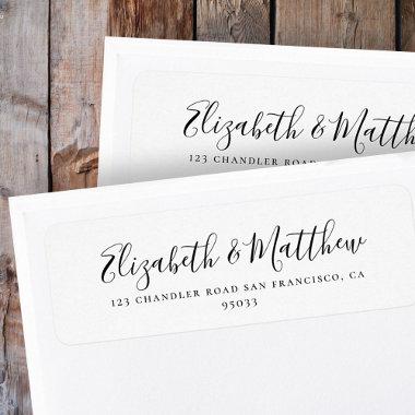 Wedding Return Address Modern Minimalist Chic Label