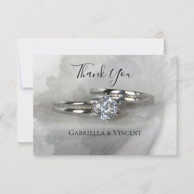 Wedding Rings on Gray Thank You
