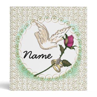 Wedding Rings Rose custom name binder