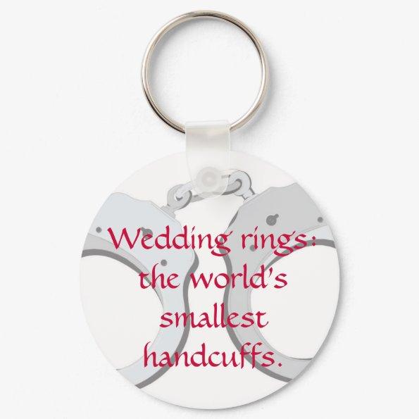 Wedding rings: the world's smallest handcuffs keychain