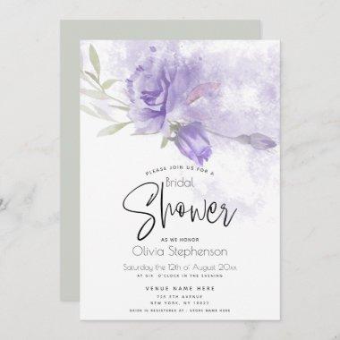 Wedding | Rustic Violet Purple Rose Floral Invitations