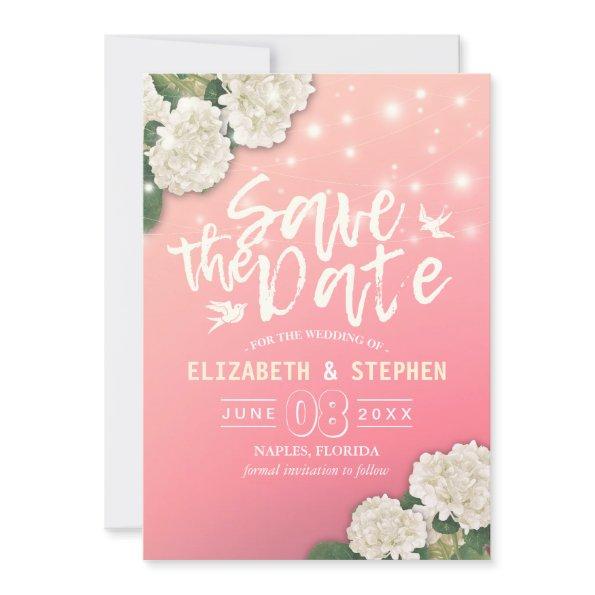 Wedding Save The Date Chic Hydrangea String Lights
