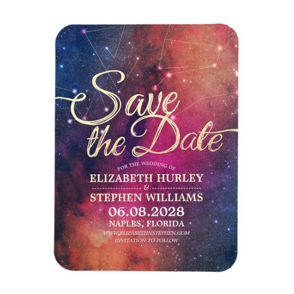 Wedding Save The Date Galaxy Nebula Constellations Magnet